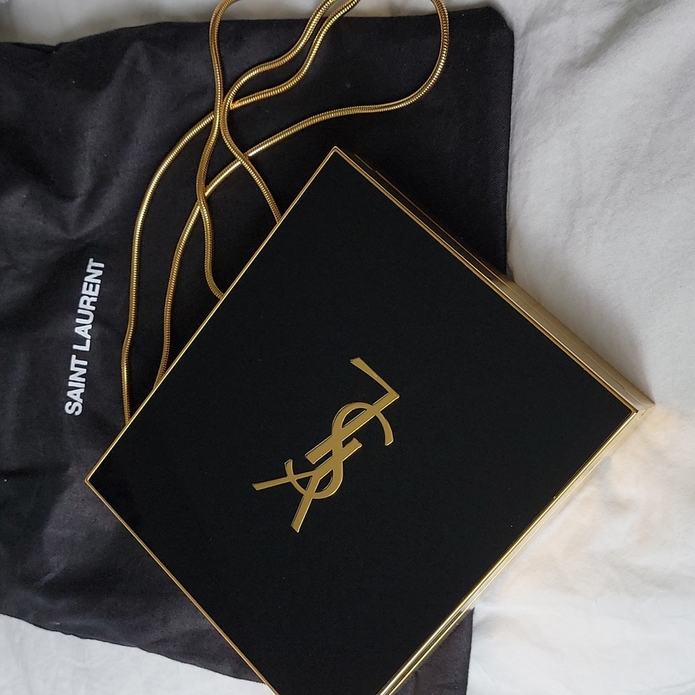 NEW GORGEOUS YSL TUXEDO BOX CLUTCH...